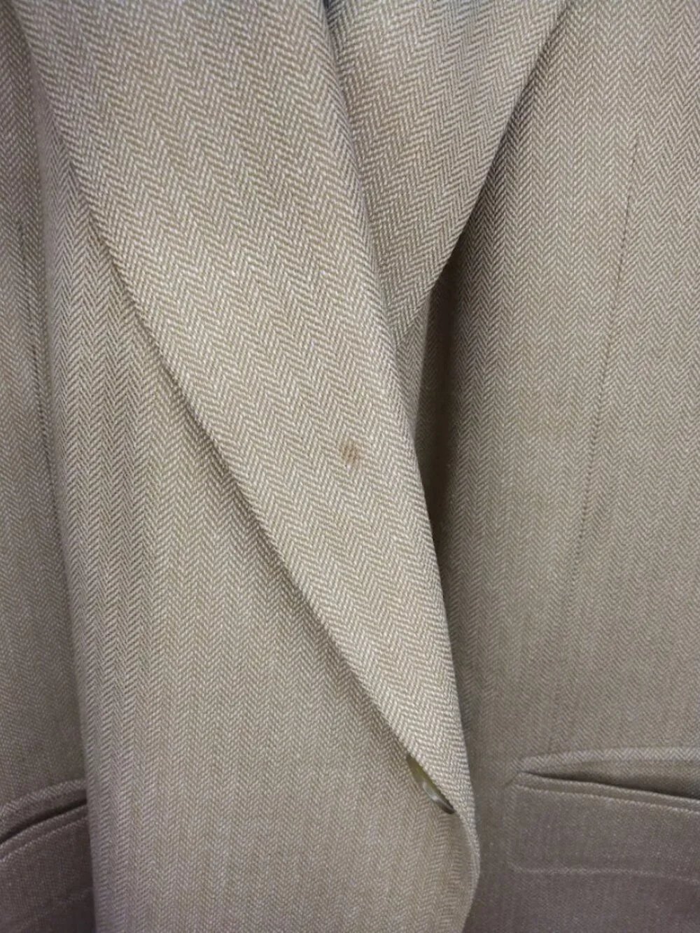Petrocelli Men's 54R Sportcoat Jacket Silk & Wool Blend Beige Tan Lined FLAWS